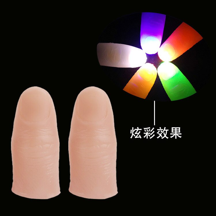 Licht kan dans een paar grote PVC vinger covers super heldere vinger lichten magic props bar speelgoed: Zwart