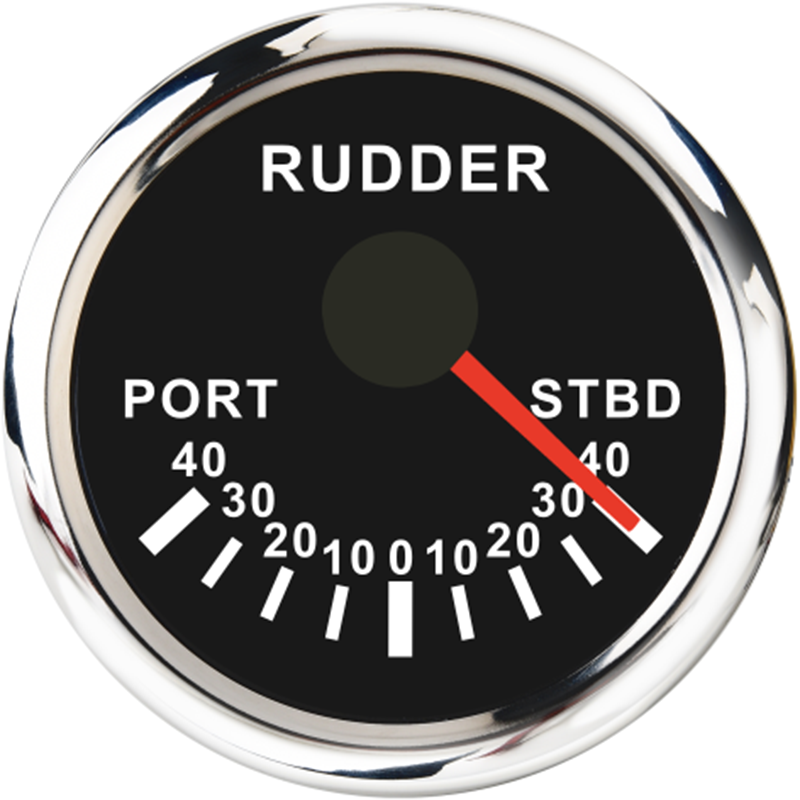 Rudder Angle Indicator 52mm Gauge 0-190 ohm Sail boat Rudder Angle Meter With Mating Sensor Red Backlight 12V/24V: BS1