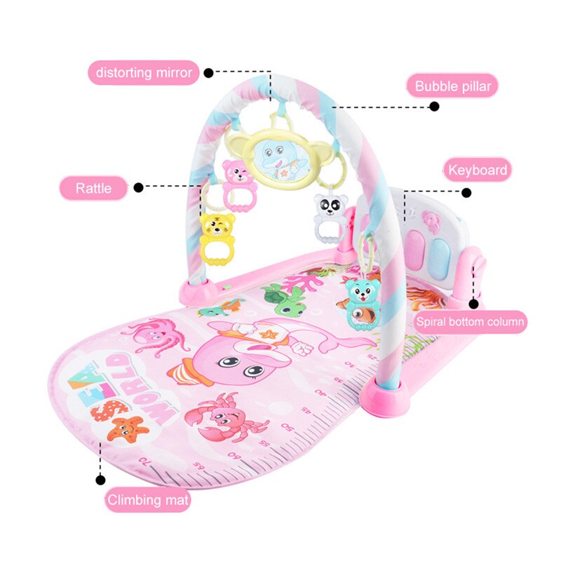 Baby Speelkleed Baby Gym Speelgoed Gaming Tapijt 0-12 Maanden Zachte Verlichting Rammelaars Muziek Mat Baby Kruipen activiteit Mat Speelgoed