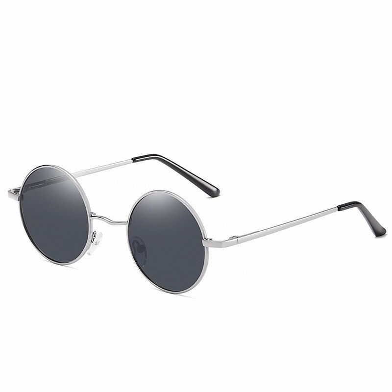 Gafas De Sol polarizadas redondas para hombre y mujer, lentes De Sol unisex De estilo Retro, De De , gafas con montura metálica: C6 Silver Grey
