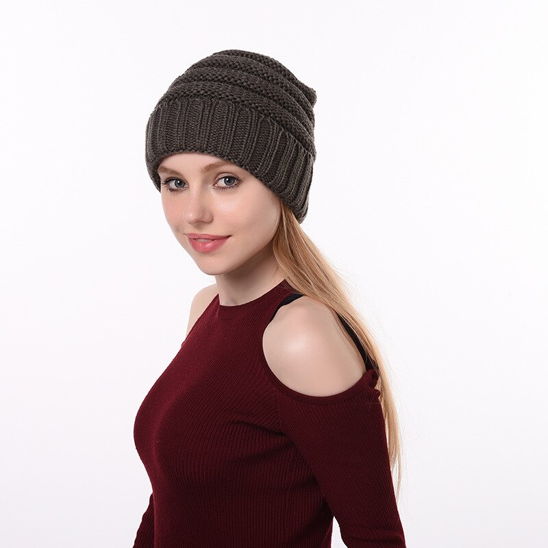 Q Keep Warm Knitted Hat 1Pcs Woman Bonnet 21*21CM Cap Multipurpose Autumn Winter Accessories Winter Essential Hats