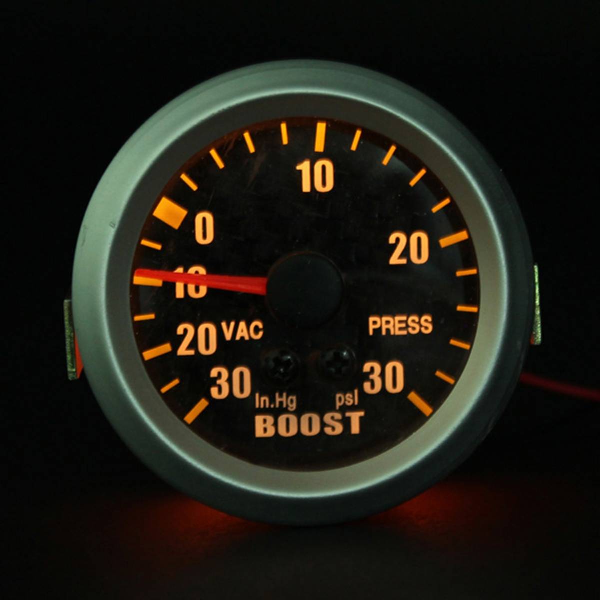 2 ''52 Mm Auto Mechanische Boost Vacuum Gauge Gele Led 12V Wit Carbon Fiber Gezicht Universele Auto Turbo boost Meter