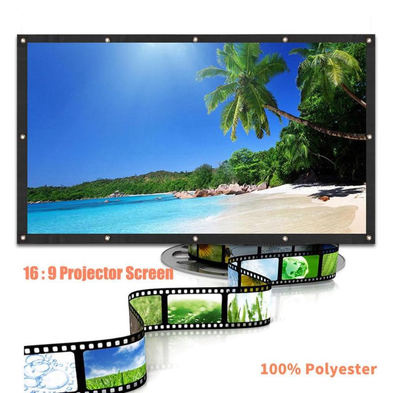 60/72/84/100/120 inch 3D HD Wall Mounted Projection Screen 16:9 Film LED Projector cinema curtain pantalla for Home Theater