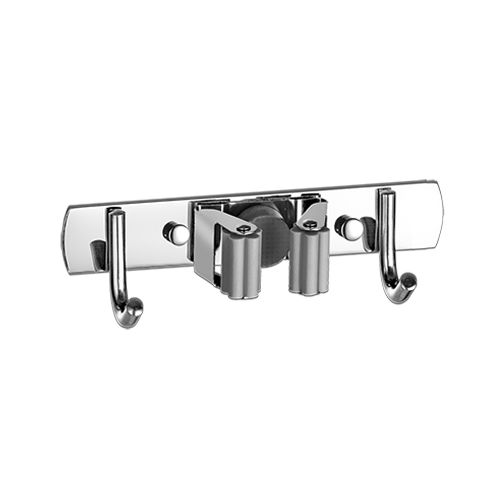 Bezem Houder Zware Praktische Clip Mop Organizer Wall Mount Haak Roestvrij Staal Opslag Ruimtebesparend Hanger Multifunctionele: gray2