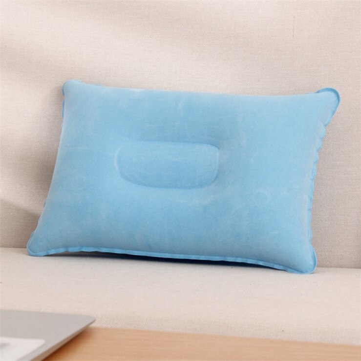Travel Inflatable PVC Pillow Convenient Ultralight Sleep Cushion Nylon Air Pillow: blue