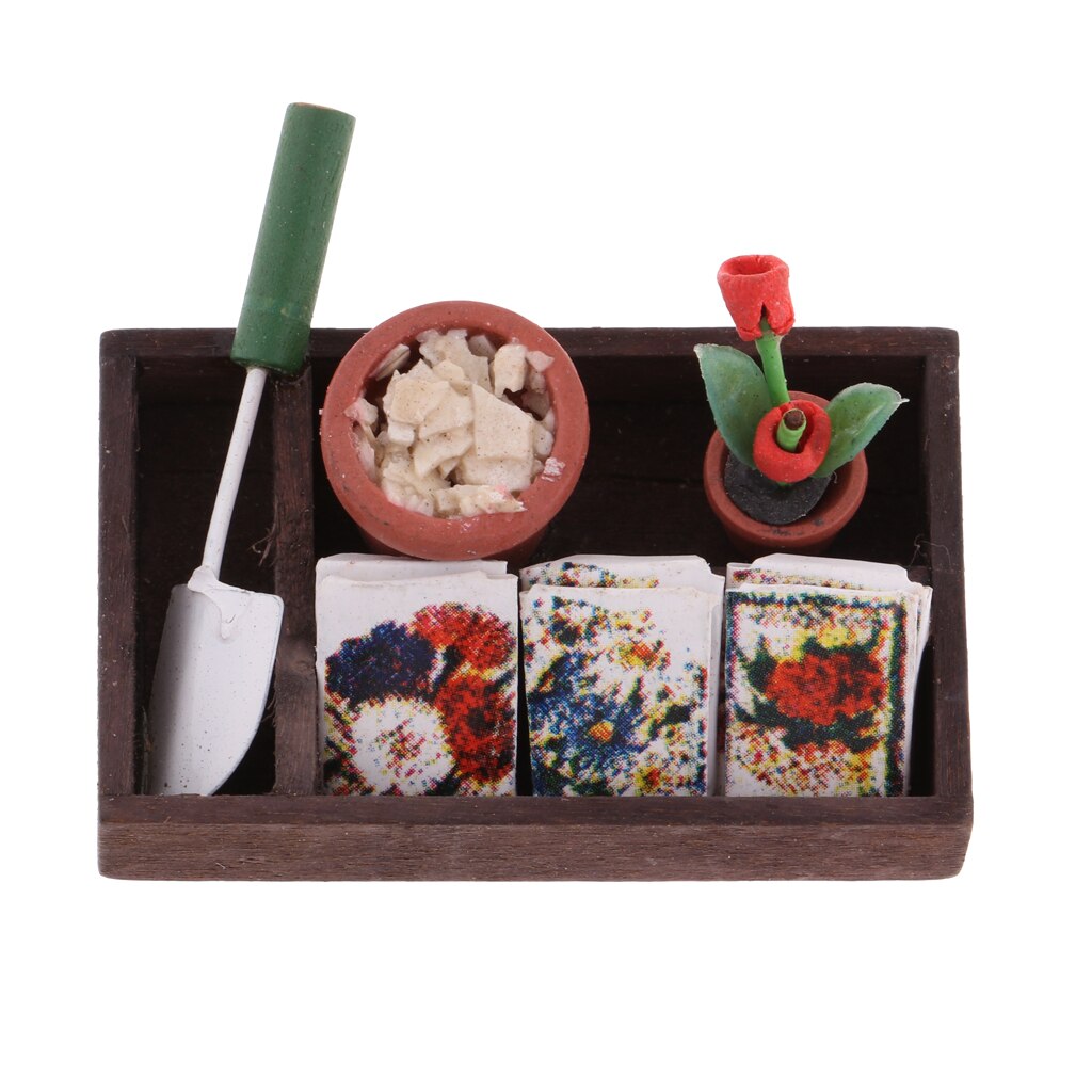 Poppenhuis miniatuur buiten tuinbouwdoos bouwpakket model speelgoed 1/12 schaal