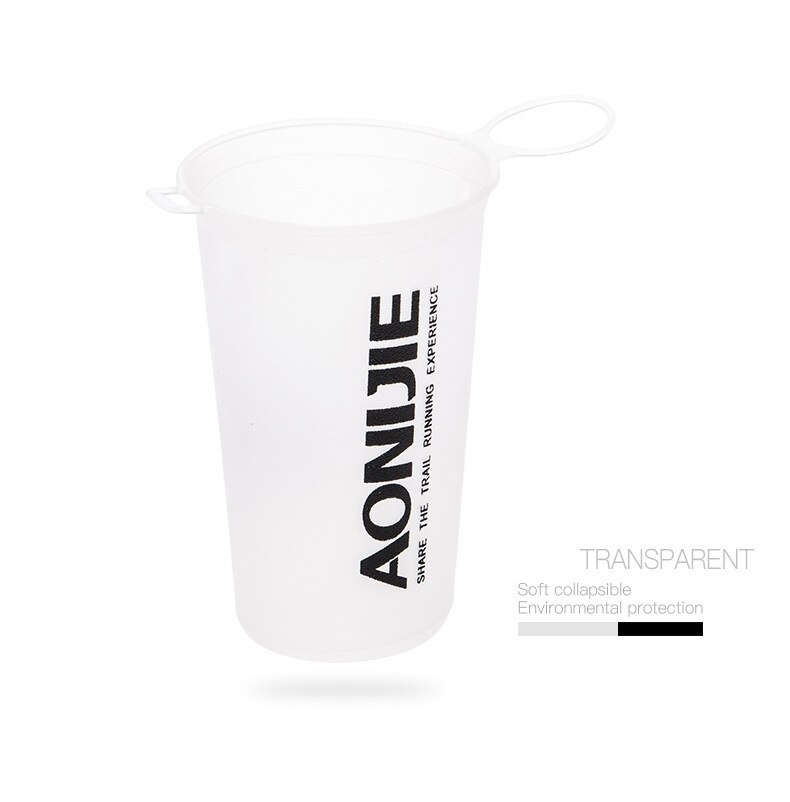 AONIJIE 170ml 200ml 250ml 350ml 500ml 600ml Running Sport Bicycle Soft Water Bottle Folding TPU Soft Flask Water bag: transpare  cup 200m