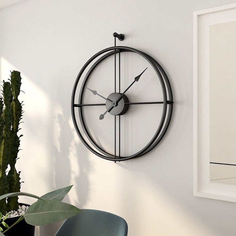 52cm grande relógio de parede metal do vintage design moderno para casa decoração escritório pendurado relógios sala estar clássico breve europeu quente