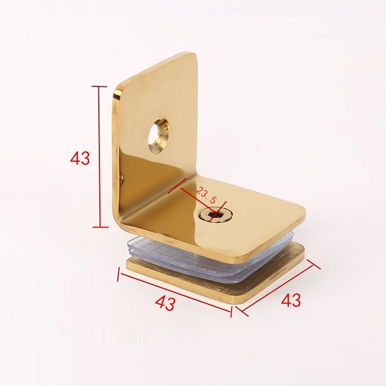 Manija de puerta de vidrio para ducha, bisagra de acero inoxidable dorada, abrazadera de cristal, Clip de puerta, accesorios de baño, Hardware: 90 degree unilateral