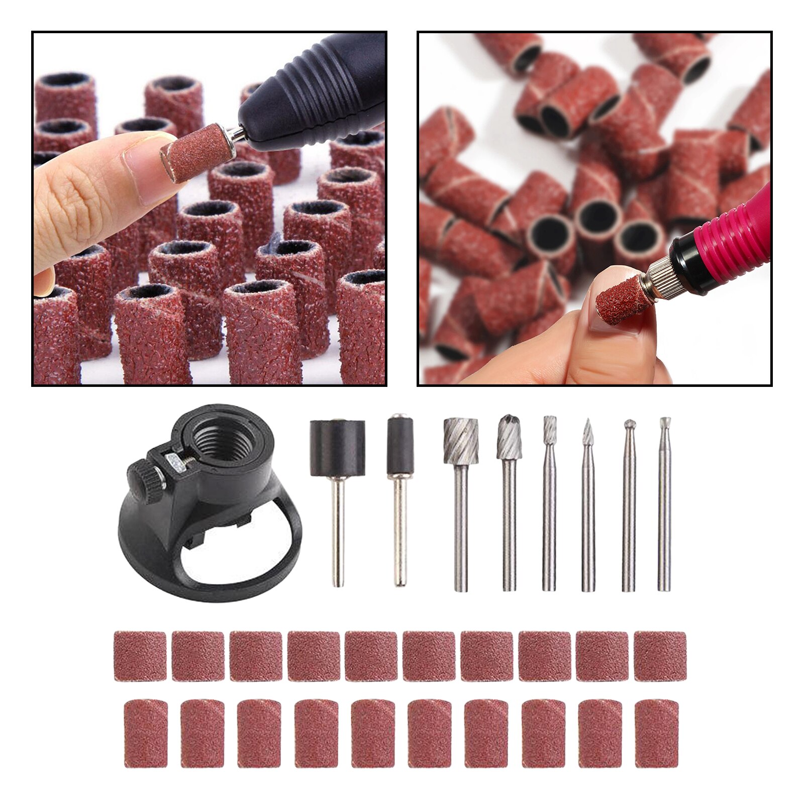 Sanding Drum Kit 29pcs 80/180 Grit for Rotary Drill Accessories Tools