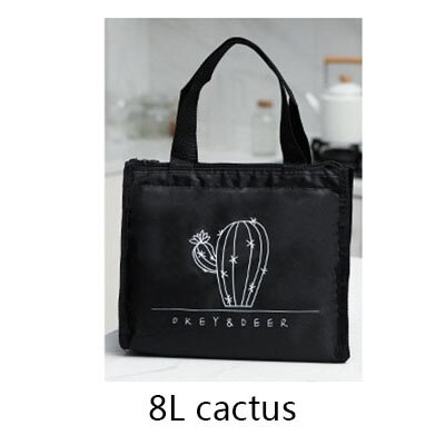 8L 13L Insulated Lunch Bag Reusable Lightweight Thermal Lunch Tote Cooler Meal Prep Bag For Outdoor Travel Food Tote Bags: 8L cactus