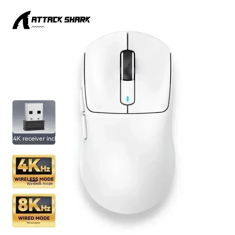 Attack Shark X3 PRO Gamer Accessories Paw3395 2.4G Wireless Low Delay Lightweight E-Sports Three Mode Bluetooth Wireless Mouse: Blue