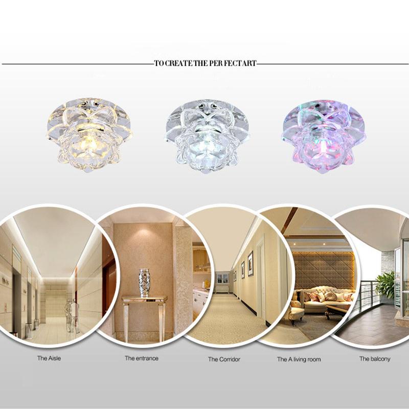1pcs Crystal lamp modern crystal flower LED light pendant lamp fixture downlight