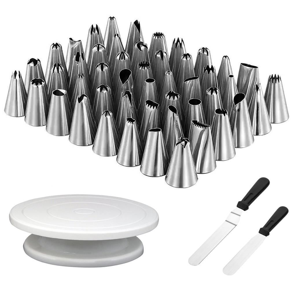 127pcs Cake Decorating Tools Kit Household Apron Icing Tips and Bags with Turntable Piping Nozzles