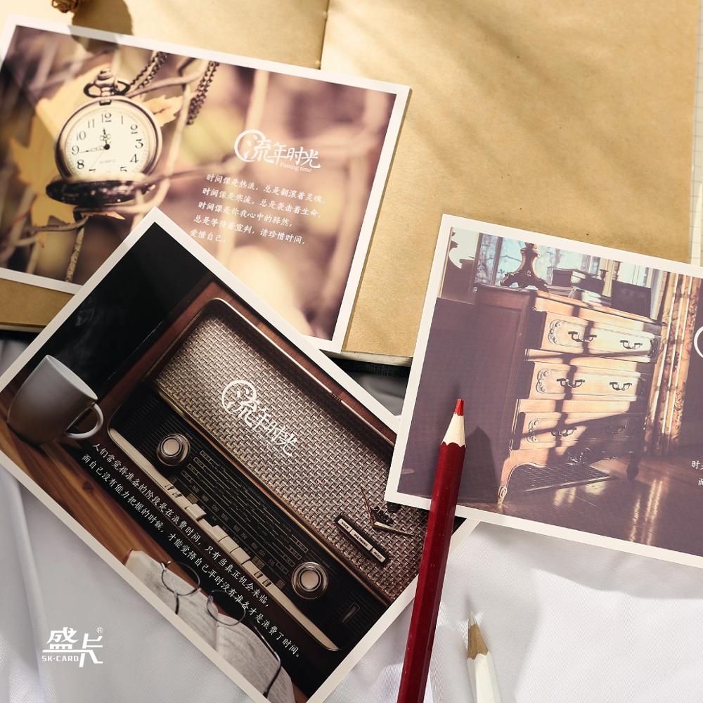 30 Sheets/Set Retro Passing Time Postcard Time Photography Series Greeting Card Message Card Birthday Card