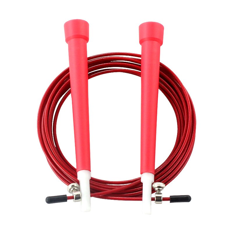 Speed sjippetov crossfit mænd og kvinder kabel stålwire fitness springleje hoppereb bodybuilding gym hoppereb: Rød