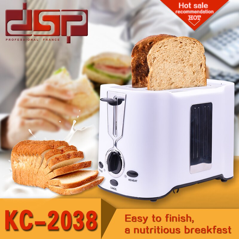 DSP KC2038 Broodrooster 750 W Brood Maker 2 Plakjes Warm Rvs LinerHousehold Broodbakmachine Voor Ontbijt