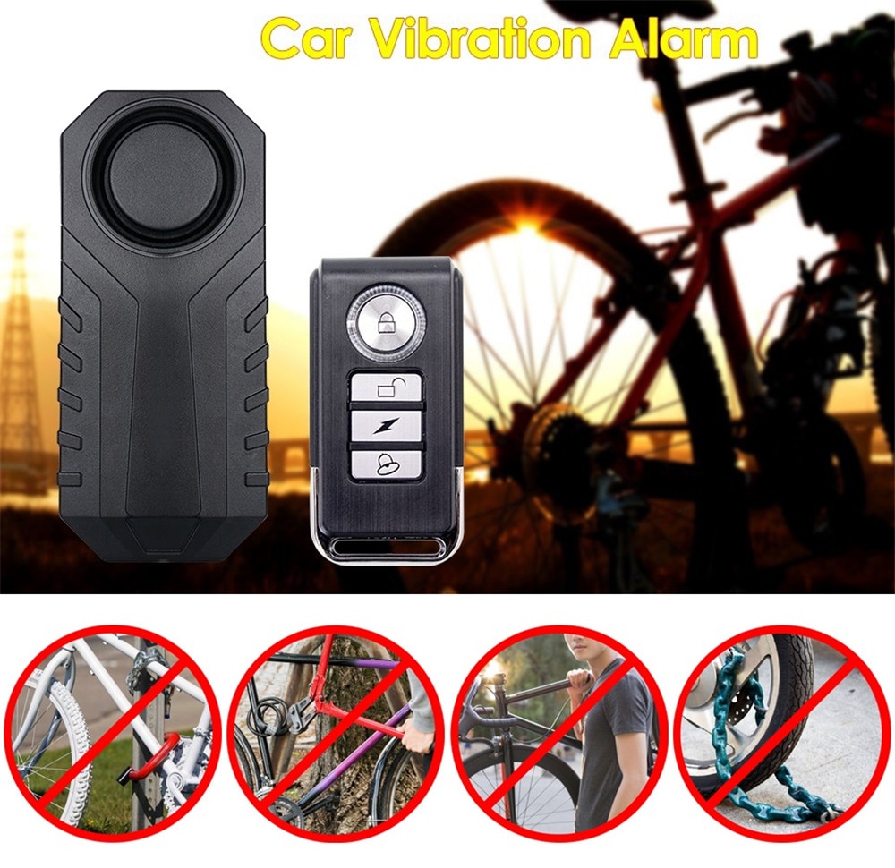 Wasserdicht IP55 Fernbedienung 113dB Fahrrad Motorrad Auto Sicherheit Anti-Verloren Vibration Warnung Alarm Sensor Bausätze