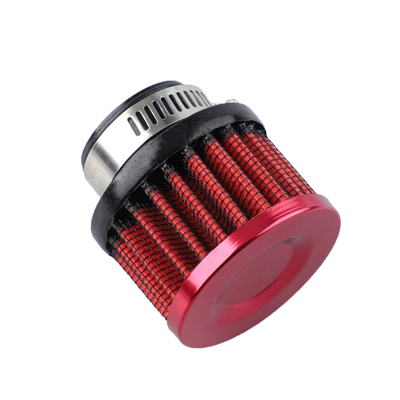 Kit de filtro de entrada de aire frío Universal para Motor de coche, 25mm, filtros de ventilación del cárter, accesorios de pieza, azul, negro, rojo y plateado