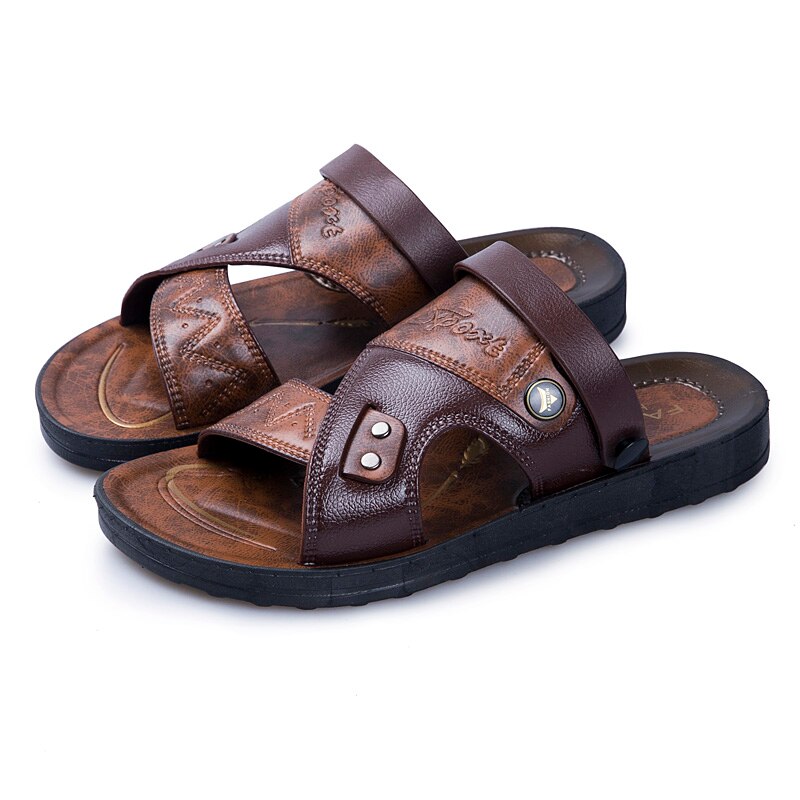 Zomer Sandalen Mannen Outdoor Casual Mannen Schoenen Antislip Ademend Strand Sandalen Twee Manieren Dragen Schoenen Sandalias hombre: Brown / 10