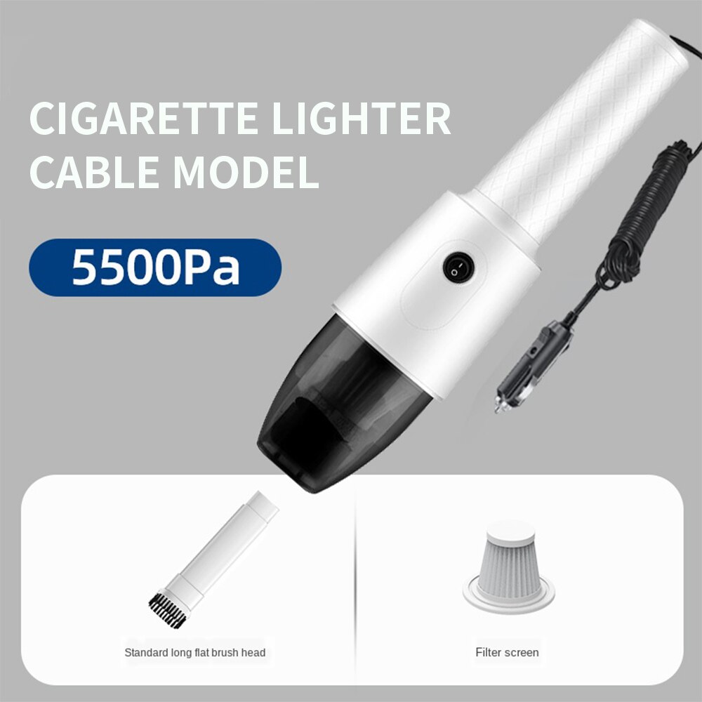 5500pa stærke sugende bilstøvsuger bærbar trådløs håndholdt autostøvsuger til bilinteriør rengøring af hjemmecomputer: Cigaret lighter
