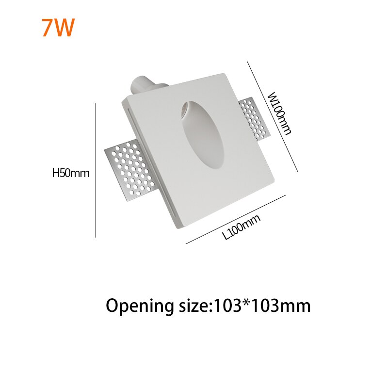 BRGT Gypsum Led Spot Lights Recessed Downligh MR16 GU10 Light Source Replaceable 7W 10W Square Focos Lamp 220V For Kitchen Home: White color 7W / 36 degree / 6000K white light
