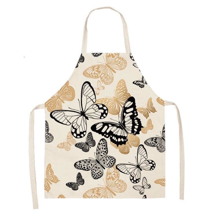 1pc Butterfly fartuch bez rękawów bawełniana pościel nadruk w kwiaty kuchnia fartuszek kobiety domowe gotowanie pieczenia talia Bib 53*65cm: WQL0147-28