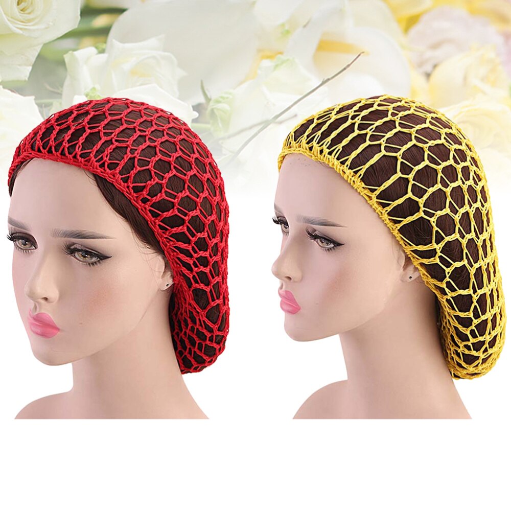 Bonnet de nuit artisanal en Crochet pour femmes, 2 pièces, chapeau de nuit Long, protection des cheveux: Picture 1
