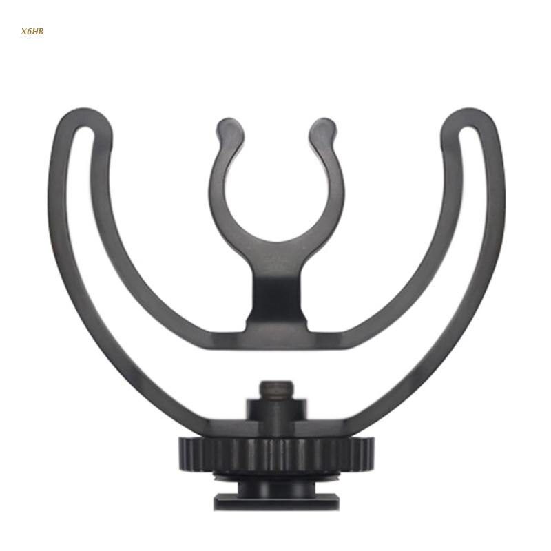 Camera Shoe Shock Mount with Rycote Lyre Bracket for Rode VideoMicro VideoMic Me Microphone X6HB: black