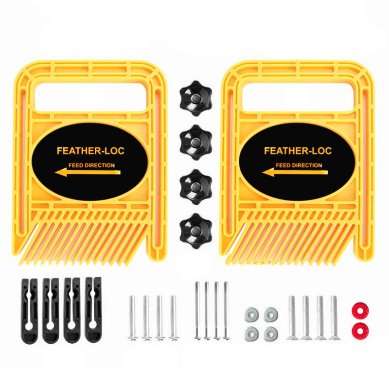 Extended Feather Loc Board Set Multi-purpose Woodworking Engraving Machine Double Featherboards Miter Gauge Slot DIY Tools