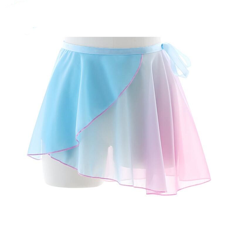 Faldas cortas de gasa para Ballet para mujer y niña, Ropa de baile ligera suave, falda de Ballet de Color contrastante negro-rojo: Blue Pink