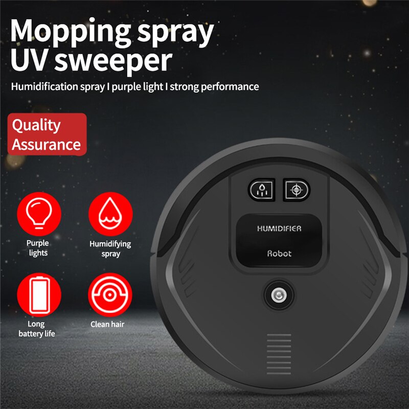 Household Lazy Intelligent Robot Powerful Cleaning System USB Charging UV Disinfection Diffuser Wireless Sweeping Vacuum Cleaner