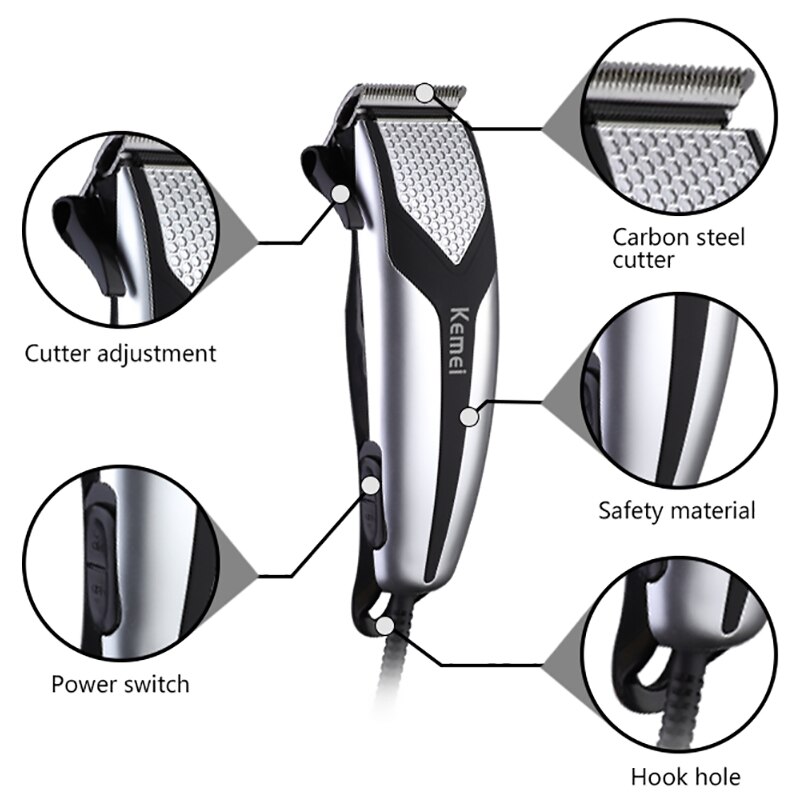 12W corded hair clipper electric hair trimmer for ... – Grandado