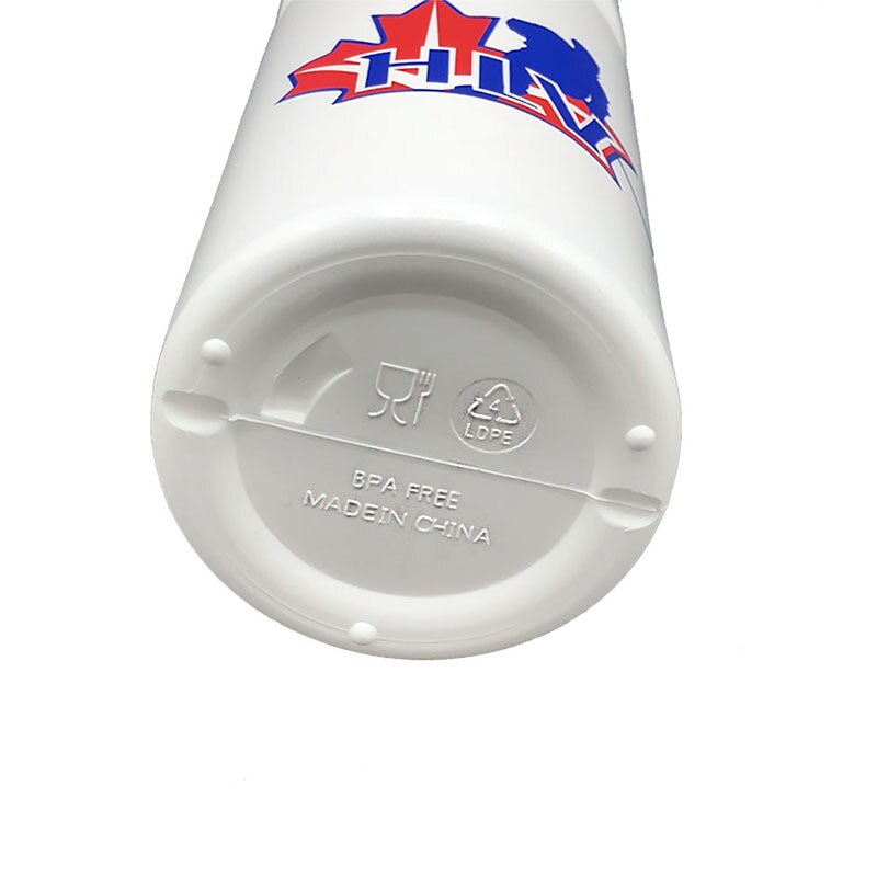 Hockey vandflaske hvid hdpe plast ingen bpa sport ishockey fodbold lacrosse flasker klassisk forlænget spids sportsudstyr