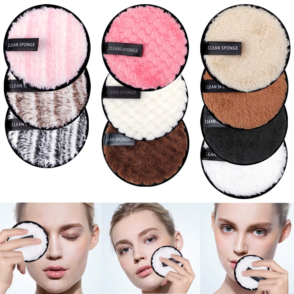1pcs Reusable Makeup Remover Pads Cotton Wipes Microfiber Cleaning Cloth Washable Cotton Pad Face Cleaning Cosmetic Puff Tool
