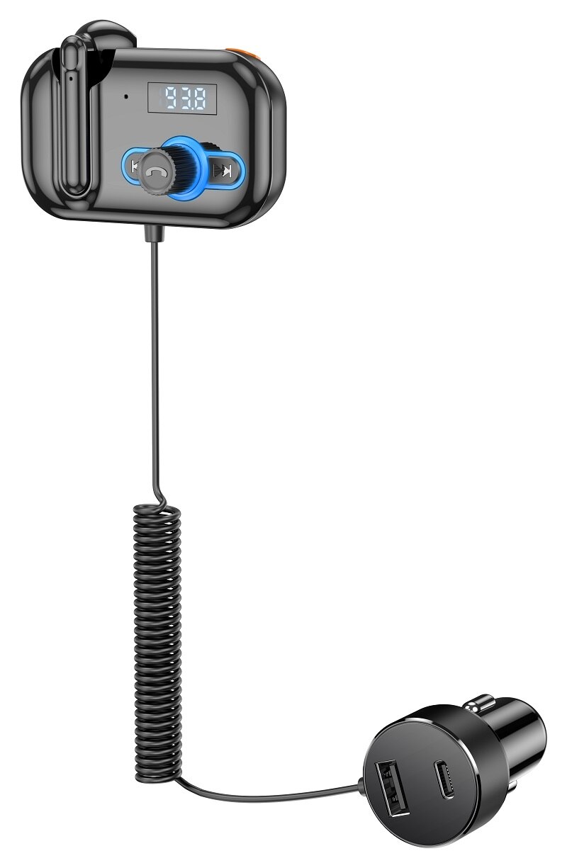 Korseed Bluetooth Headset Fm Modulator Zender Bluetooth 5.0 Fm Radio PD18W Autolader Handsfree Kit Draadloze Auxiliar