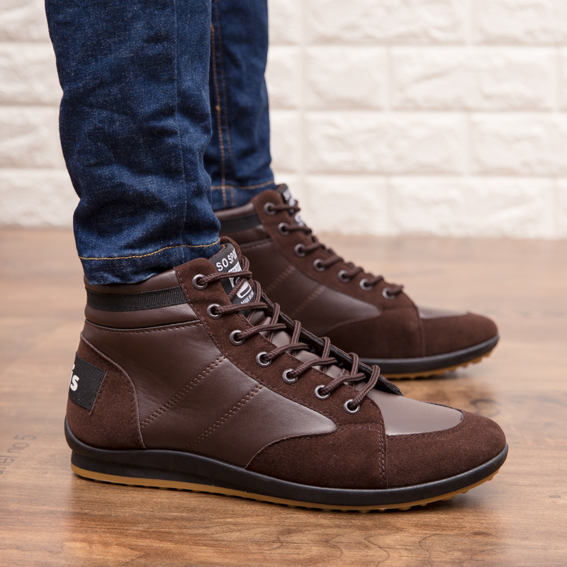 Trampki męskie buty do chodzenia oddychające wygodne PU mieszkania buty Outdoor Sports obuwie sznurowane