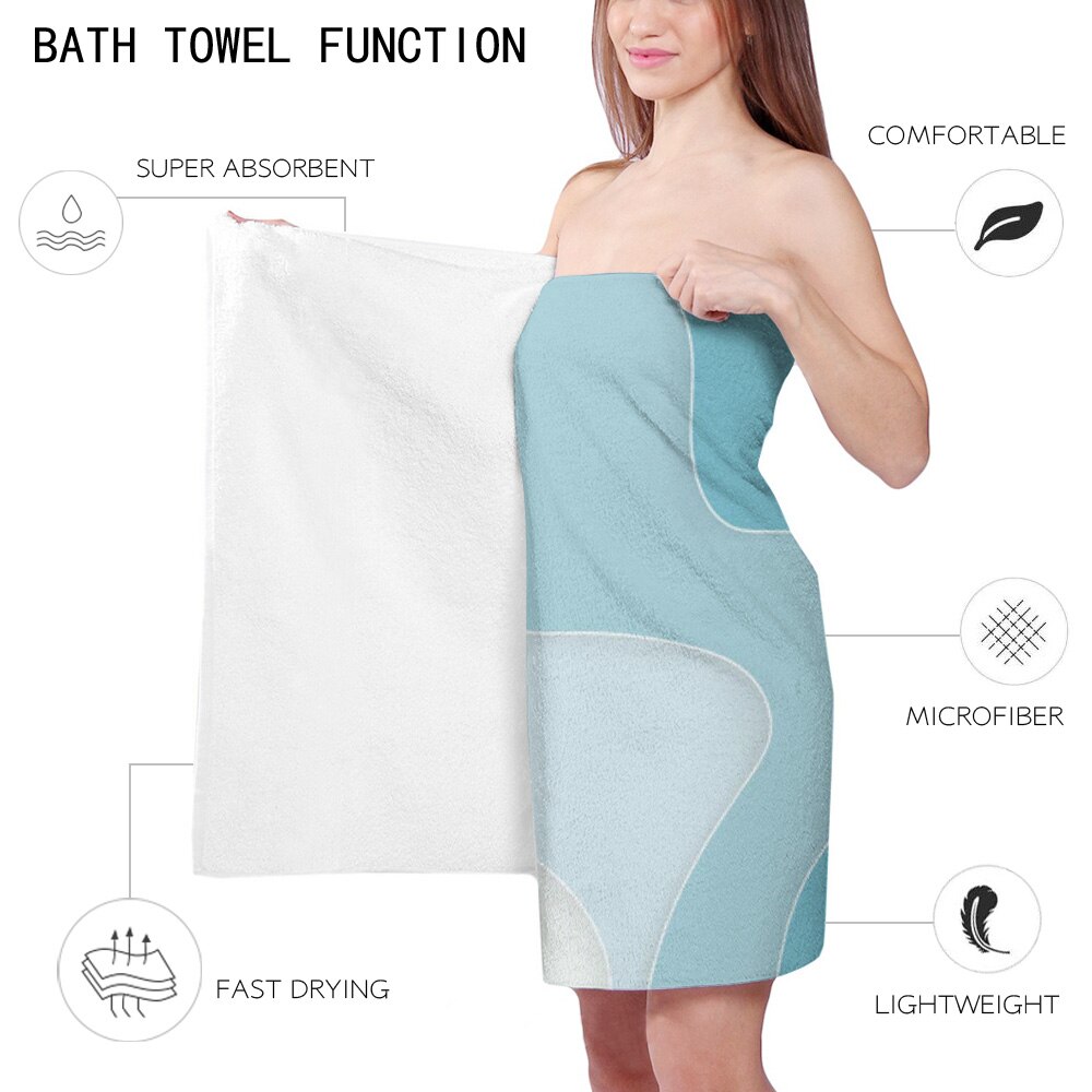 Waves Blue Sea Summer Theme Beach Bath Towel For Adults Home Essentials Summer Swimming Beach Towel Quickly Dry Face Towel
