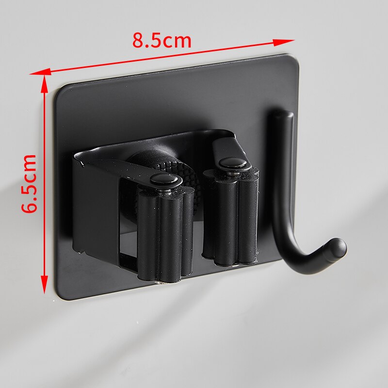 Salon balai et serpillère support inox robe crochets installation sans vis noir salle de bain étagères parapluie étagère de rangement