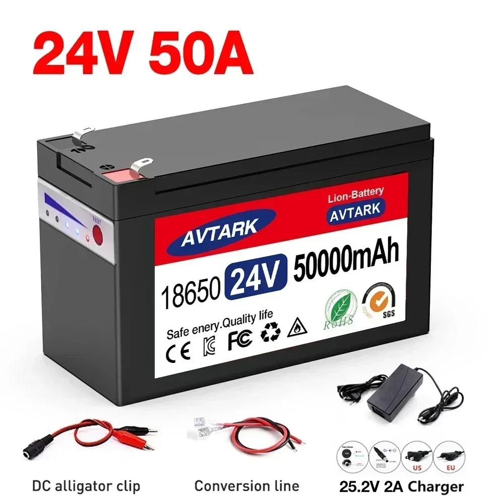 24V LiFePO4 65Ah 100Ah 120Ah Electric Vehicle Battery Pack 18650 Lithium Battery with Built-in BMS 30A High Current for EV: Goud