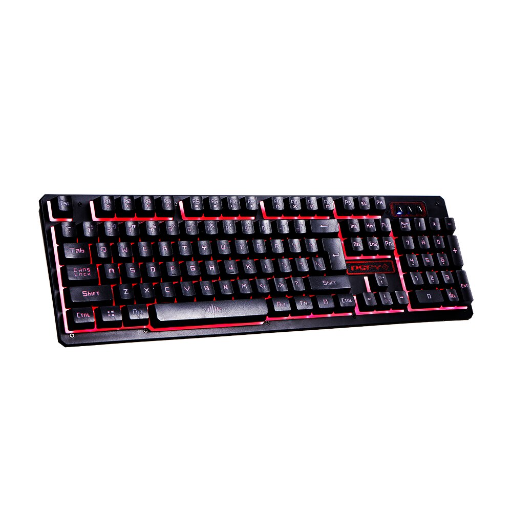 Gaming Keyboard Mouse Headset Set Wired Monochrome Backlight Keyboard Colorful LED Breathing Light Mouse Gaming Headset Combo