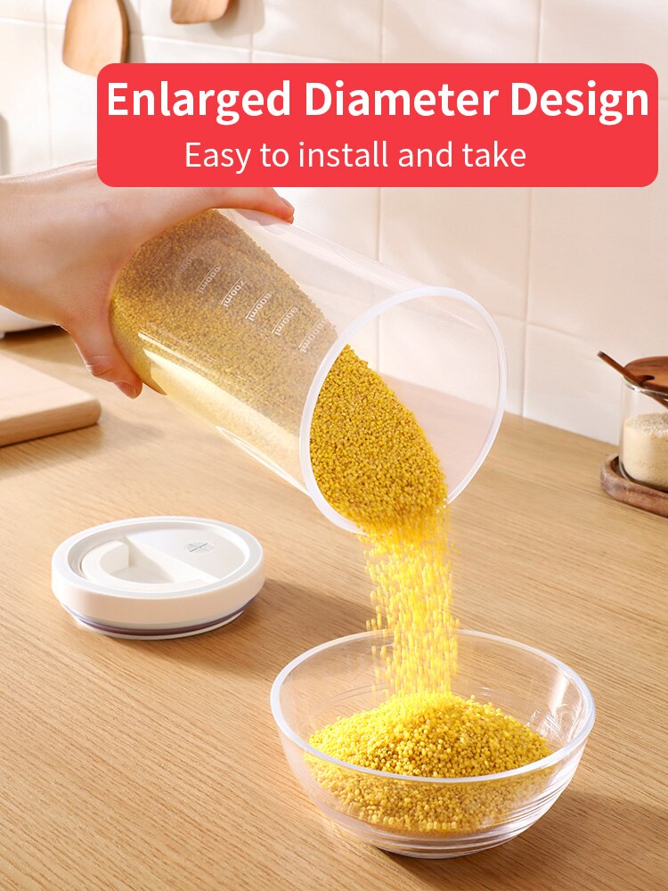 JOYBOS-tarro sellado para el hogar, recipiente de plástico de grado alimenticio con tapa, caja de almacenamiento de granos, transparente, para arroz y nueces, JBS76