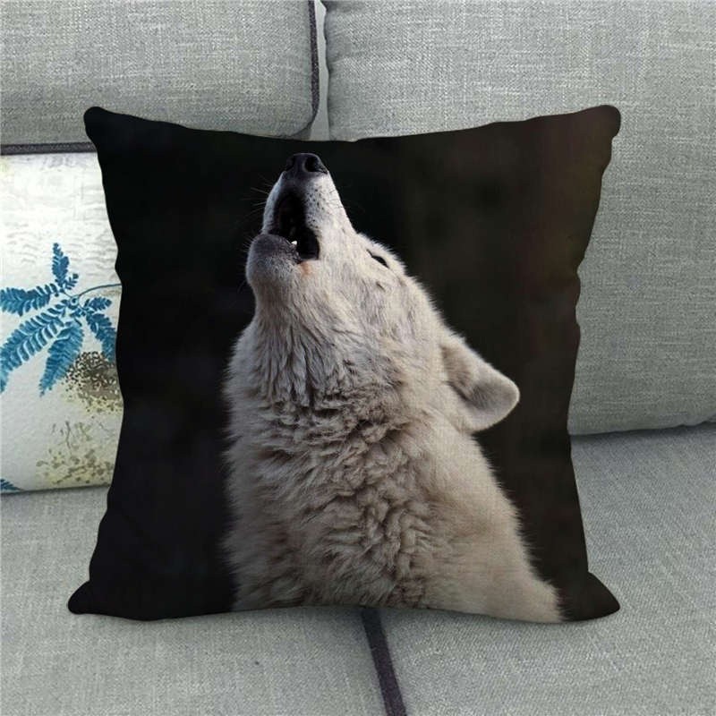 Poszewki na poduszki okrutna bestia wilk poduszka w kształcie zwierzęcia pokrywa 45x45cm dekoracja salonu domu pościel/bawełna poszewka na poduszkę Decor