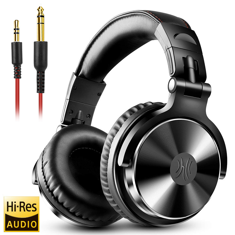 Oneodio-auriculares supraaurales de alta fidelidad para estudio, DJ, Monitor con cable, auriculares para juegos de música, auriculares para teléfono, ordenador, PC con micrófono: Rojo