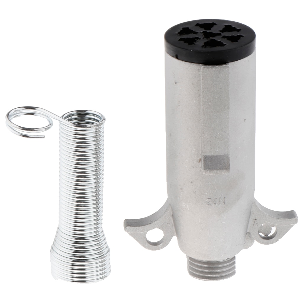 12N 7 PIN METAL PLUG RECEPTACLE -SEMI TRAILER TOWING ELECTRICS