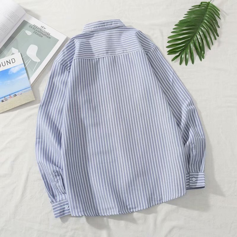 Casual Stripes Shirts Men Long Sleeve Plus Size Fashions Clothes Korean Style Clothing Mens Shirt All Match Streetwear Button