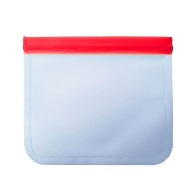 1 pakke genanvendelige madopbevaringsposer lækagesikker frysetaske madpakke til madopbevaring køkkenopbevaringstilbehør: Rød
