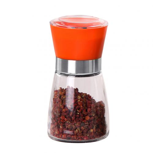 Draagbare Keuken Zout Pepermolen Grinder Fles Kruiden Jar Houder Container Zout Pepermolen Grinder Fles Kruiden Jar Ho: Oranje