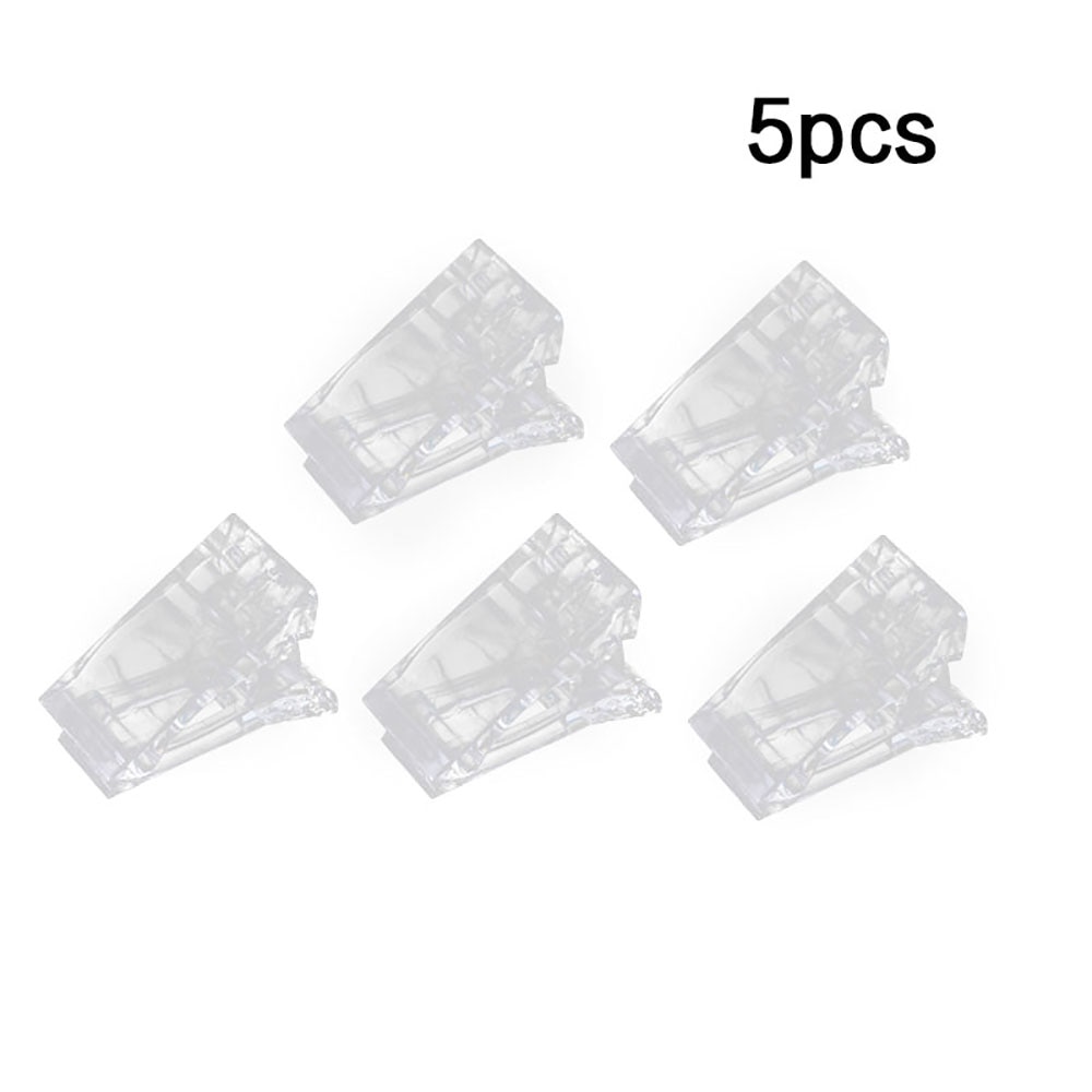 5Pcs Quick Building Nail Tip Clips Transparante Builder Klemmen Crystal Extension Plastic Beveiligen Clip Manicure Gereedschap