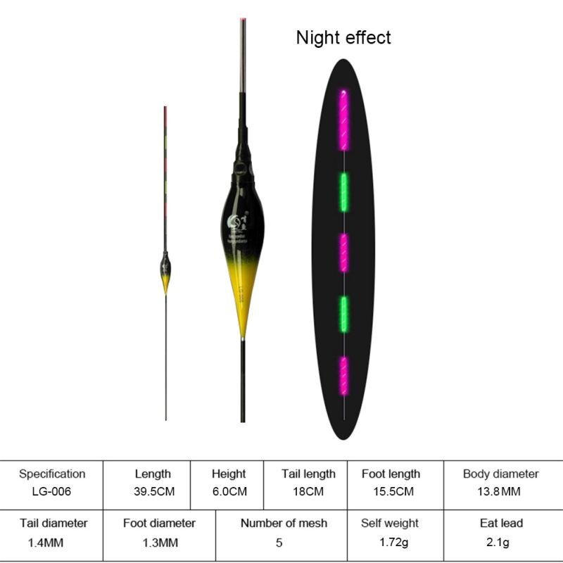 Day Night Fishing Float Waterproof Cool Light Electronic Floats Luminous Buoy Outdoor Fish Supply